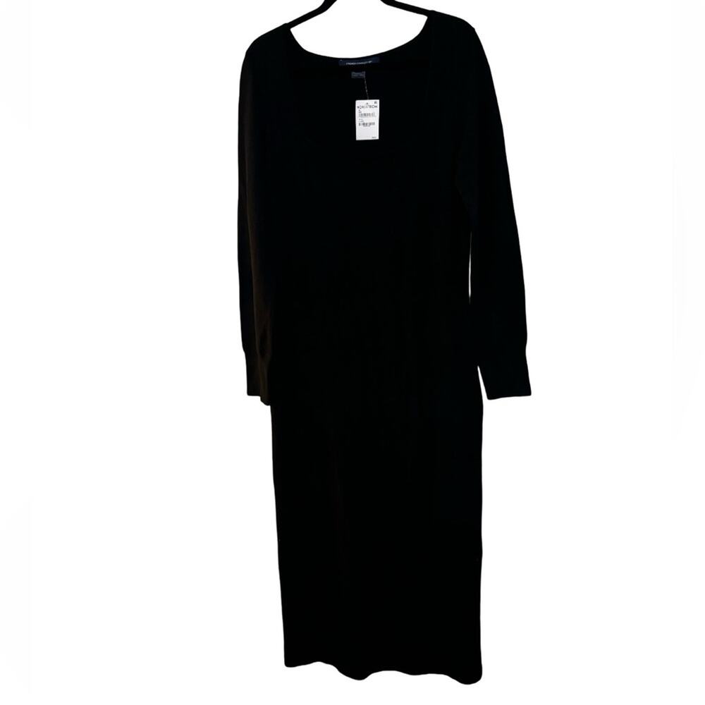 French Connection Babysoft Square Neck Midi Dress - Black Size XL - Picture 3 of 6